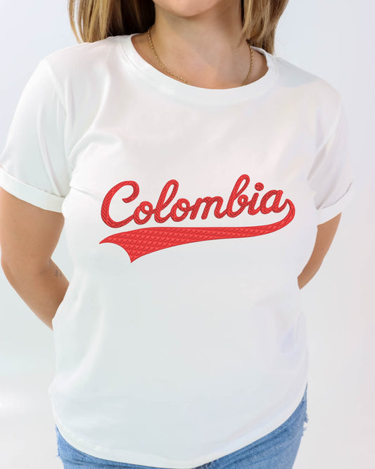 Camiseta de mujer "Colombia" en Tela Fria | Maitex