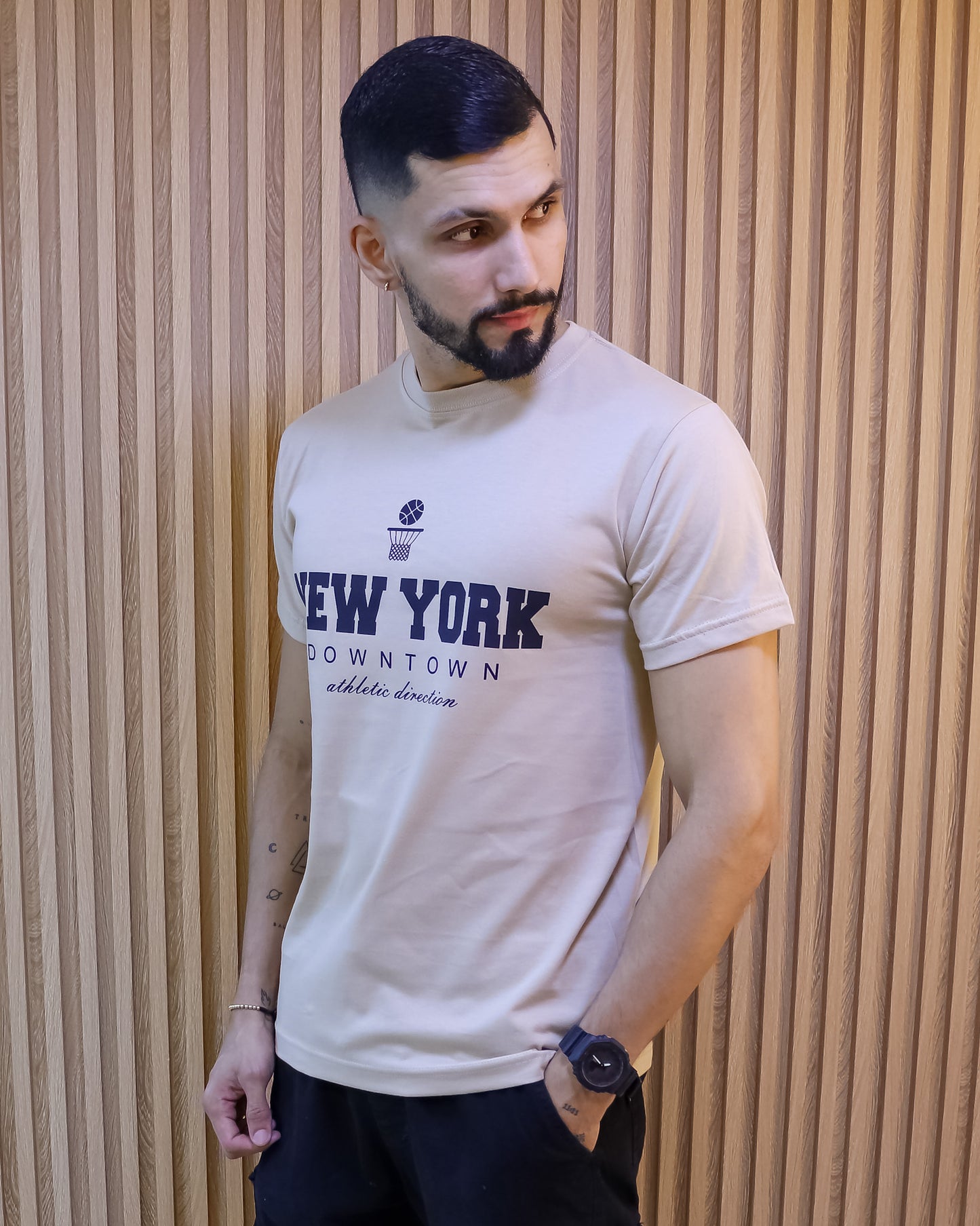 Camiseta Hombre 100% Algodón – “New York Downtown” Maitex