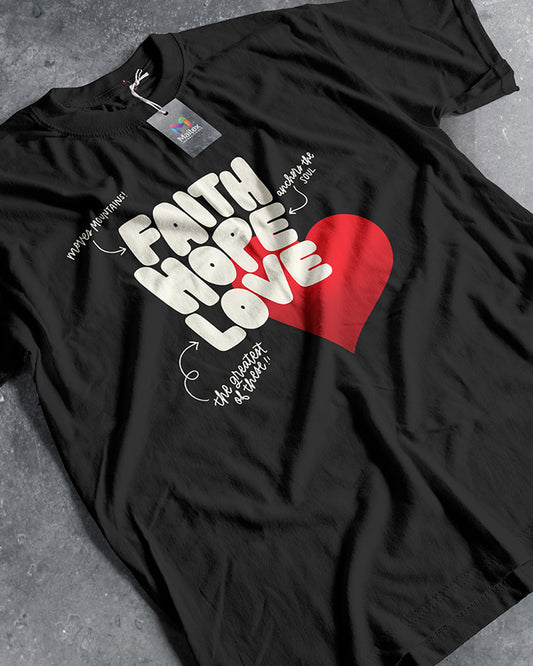 CAMISETA FAITH HOPE LOVE