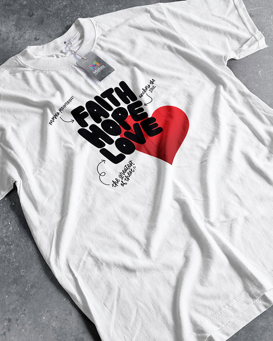 CAMISETA FAITH HOPE LOVE