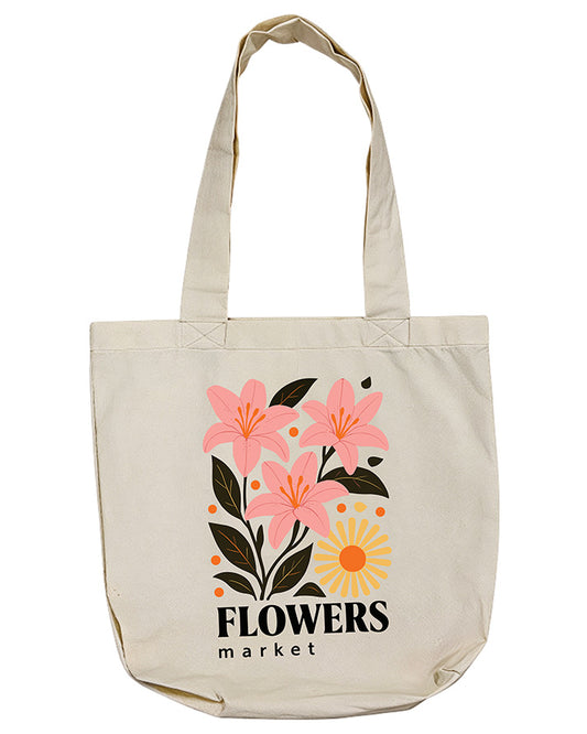 TOTE BAG FLOWERS MARKET