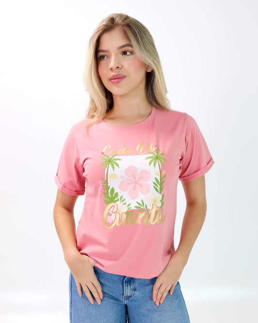 Camiseta de Mujer "Cada día cuenta" en Tela Fría | Maitex