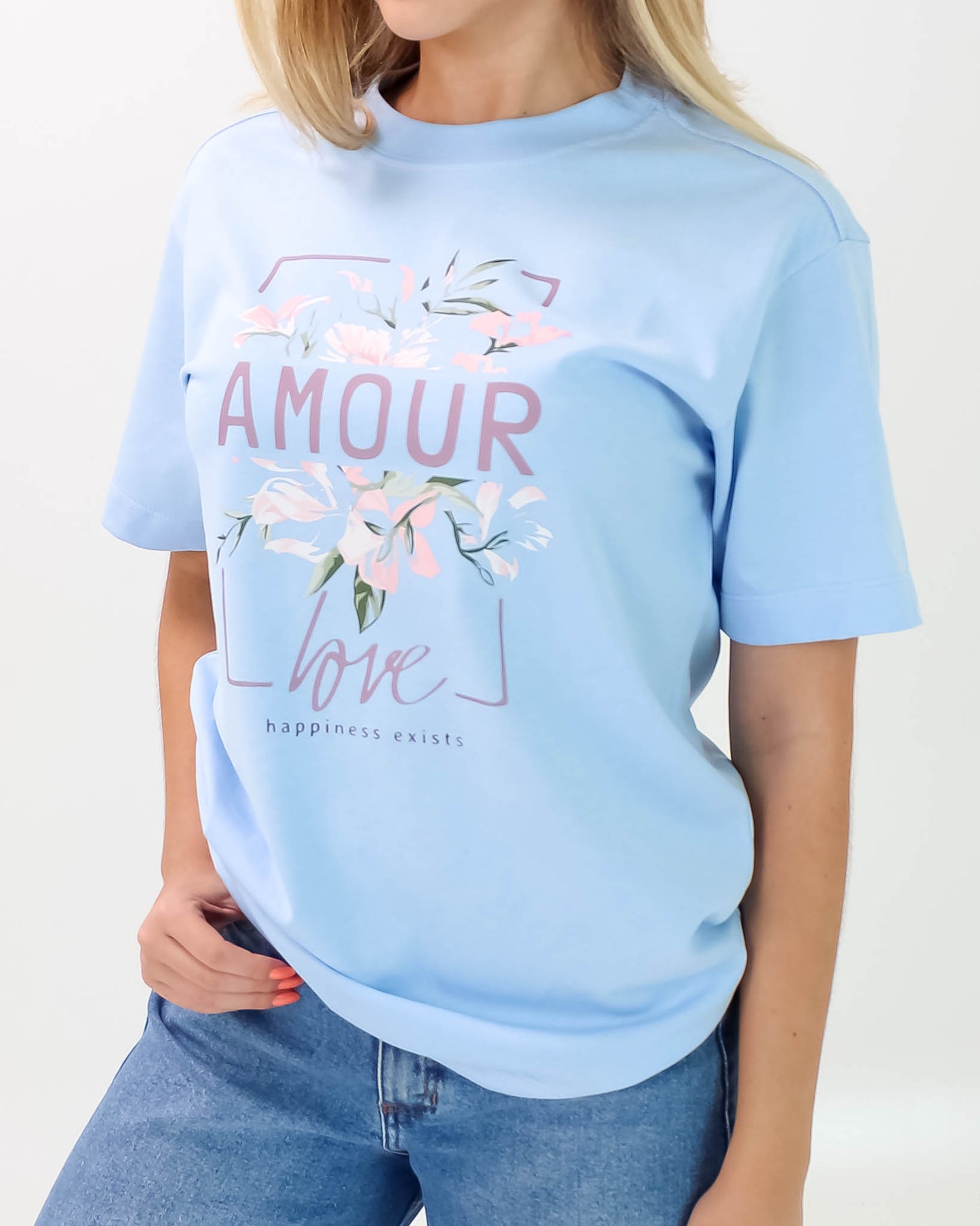 Camiseta de Mujer "Amour Happiness" en Algodón Premium Peruano | Maitex