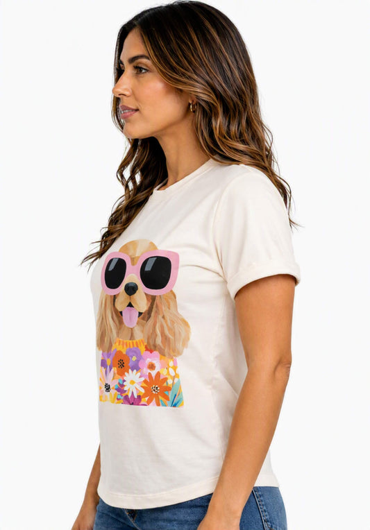 Camiseta de mujer "Spring Spaniel" en Tela Fría | Maitex