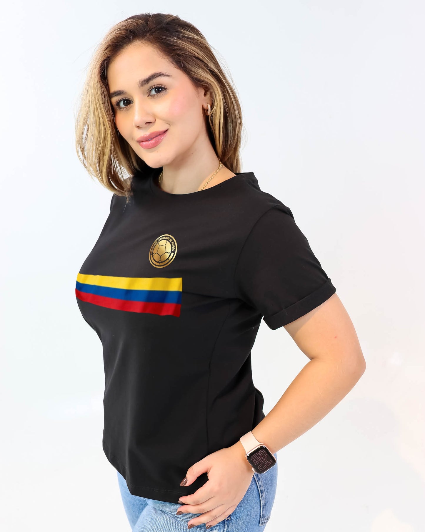 Camiseta de mujer "La tricolor" en Tela Fria | Maitex