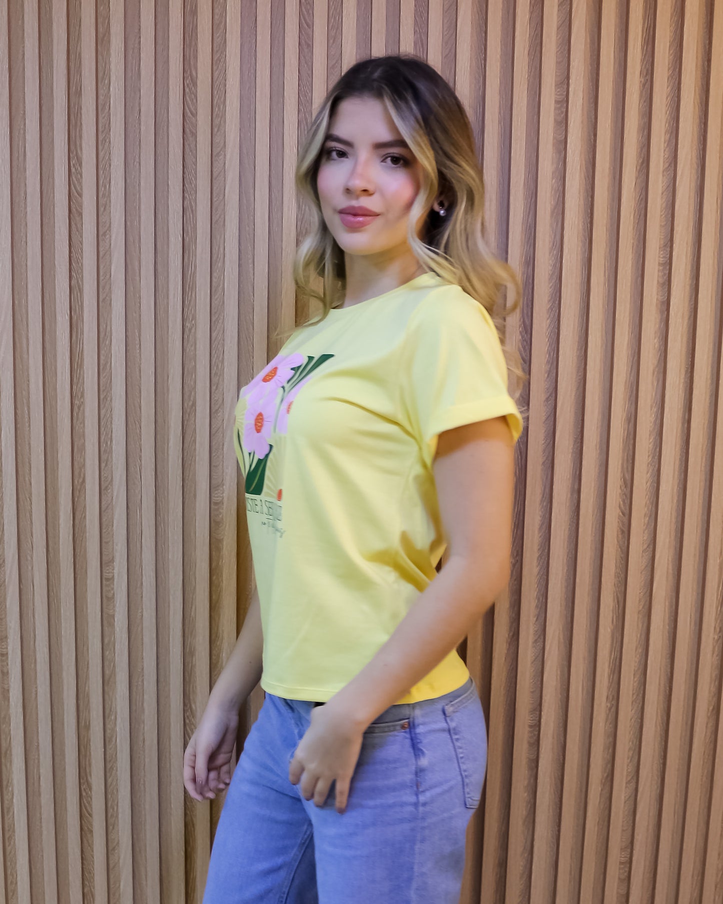 Camiseta Mujer Tela Fría – “Viniste A Ser Feliz” Maitex