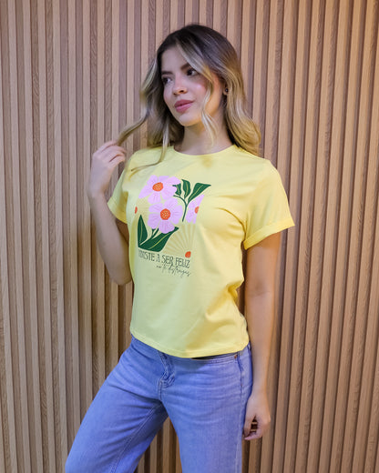 Camiseta Mujer Tela Fría – “Viniste A Ser Feliz” Maitex