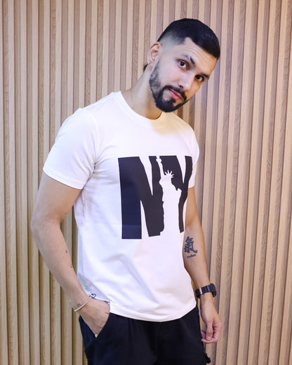 Camiseta Hombre Tela Fría – “NY Liberty Silhouette” Maitex