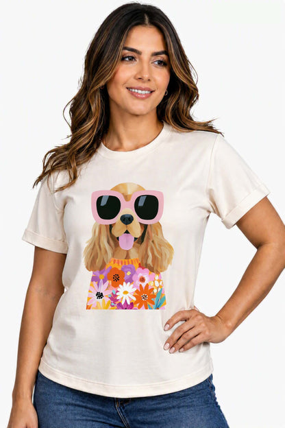 Camiseta de mujer "Spring Spaniel" en Tela Fría | Maitex