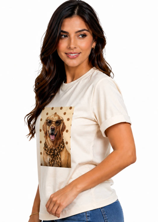 Camiseta de mujer "Golden Glam" en Tela Fría | Maitex