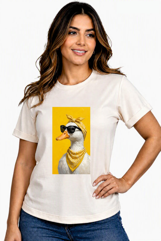 Camiseta de mujer "Pato Glam" en Tela Fría | Maitex