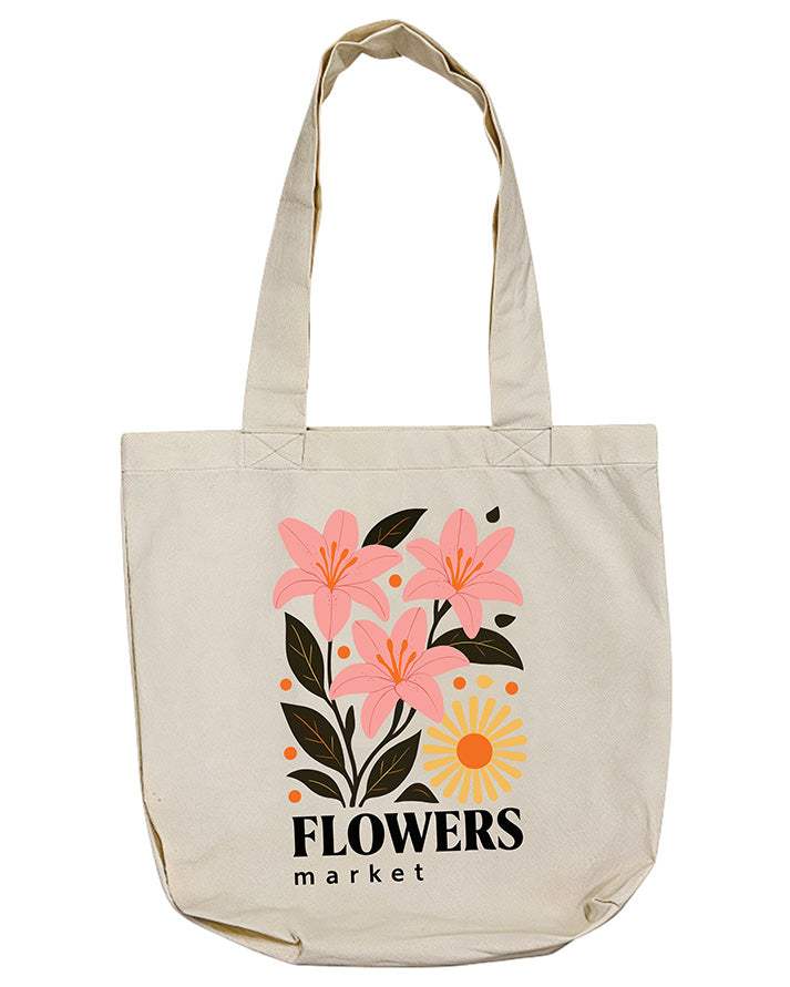 TOTE BAG FLOWERS MARKET