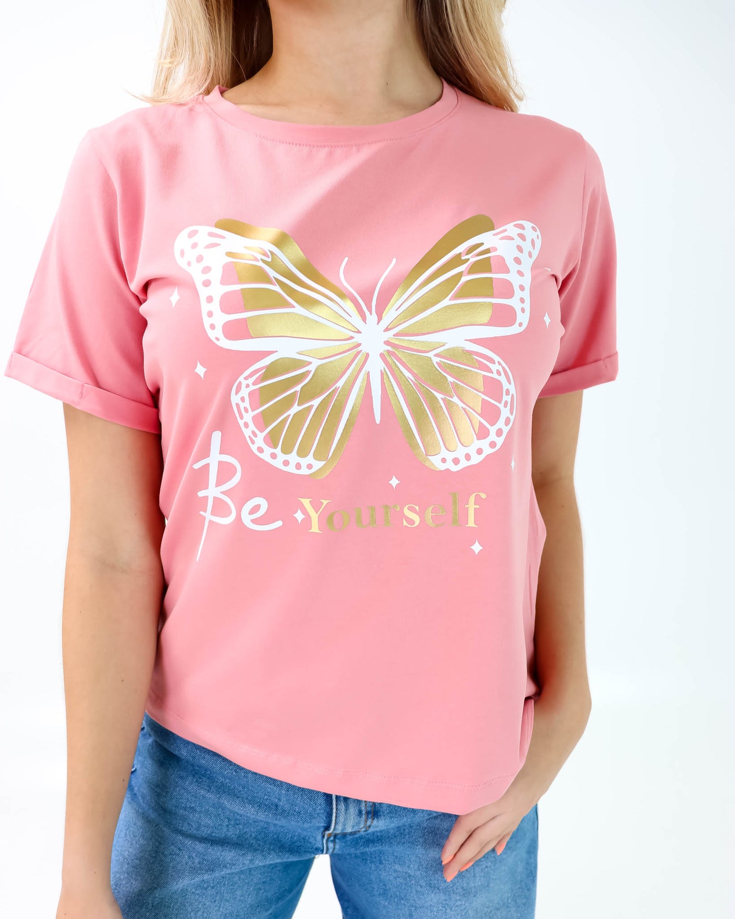 Camiseta de Mujer "Be Yourself" en Tela Fría | Maitex
