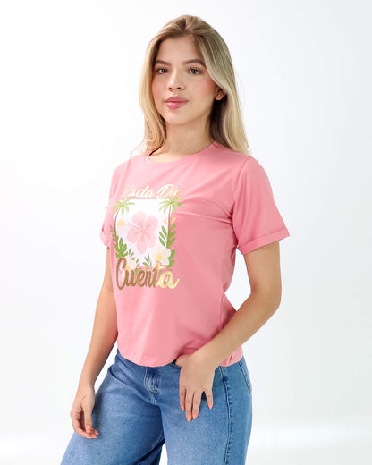 Camiseta de Mujer "Cada día cuenta" en Tela Fría | Maitex