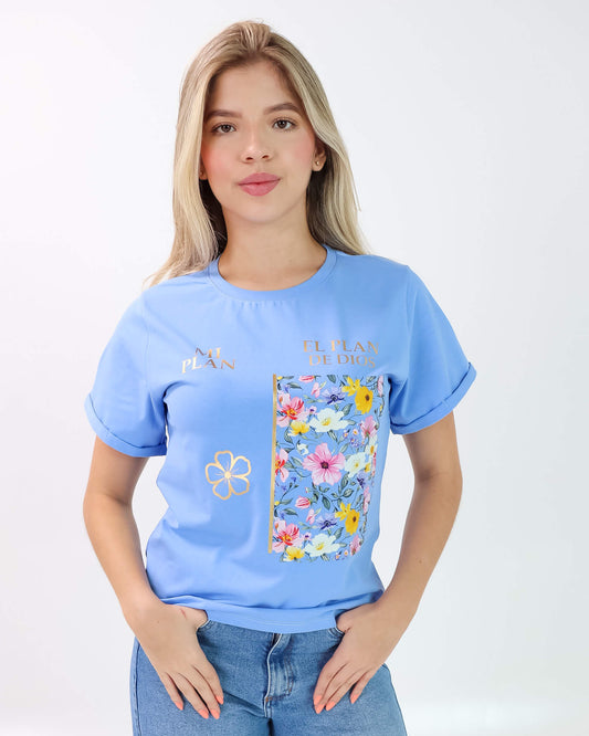 Camiseta de Mujer "Mi plan, el plan de Dios" en Tela Fría | Maitex