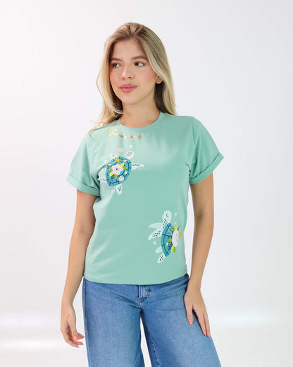Camiseta de Mujer "Un pasito a la vez" en Tela Fría | Maitex