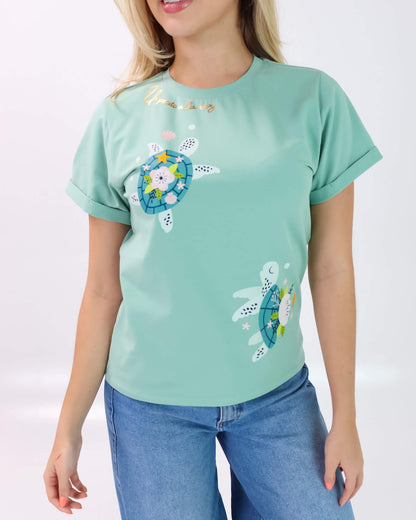 Camiseta de Mujer "Un pasito a la vez" en Tela Fría | Maitex