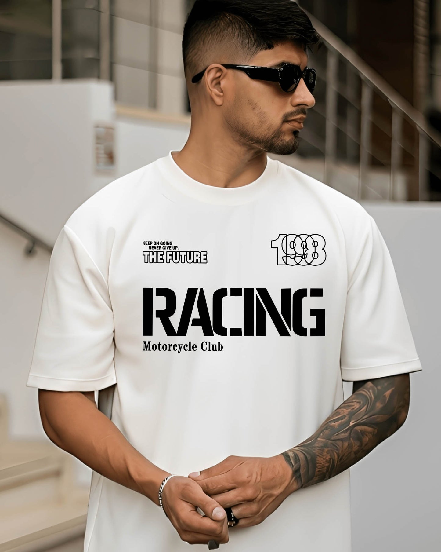 Camiseta de Hombre "Future Racing" en Algodón Premium Peruano | Maitex