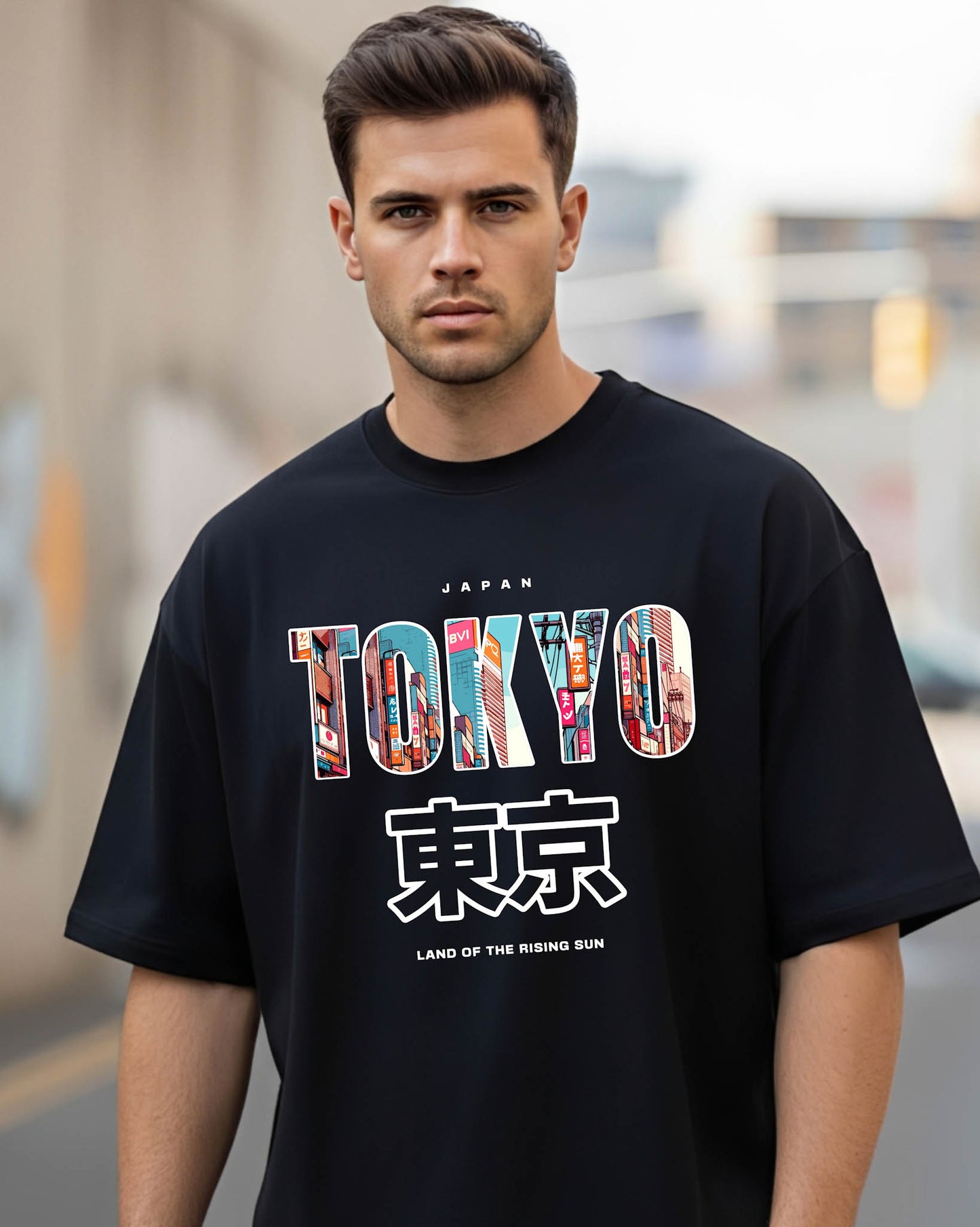 Camiseta de Hombre "Tokyo Nightline" en Algodón Premium Peruano | Maitex