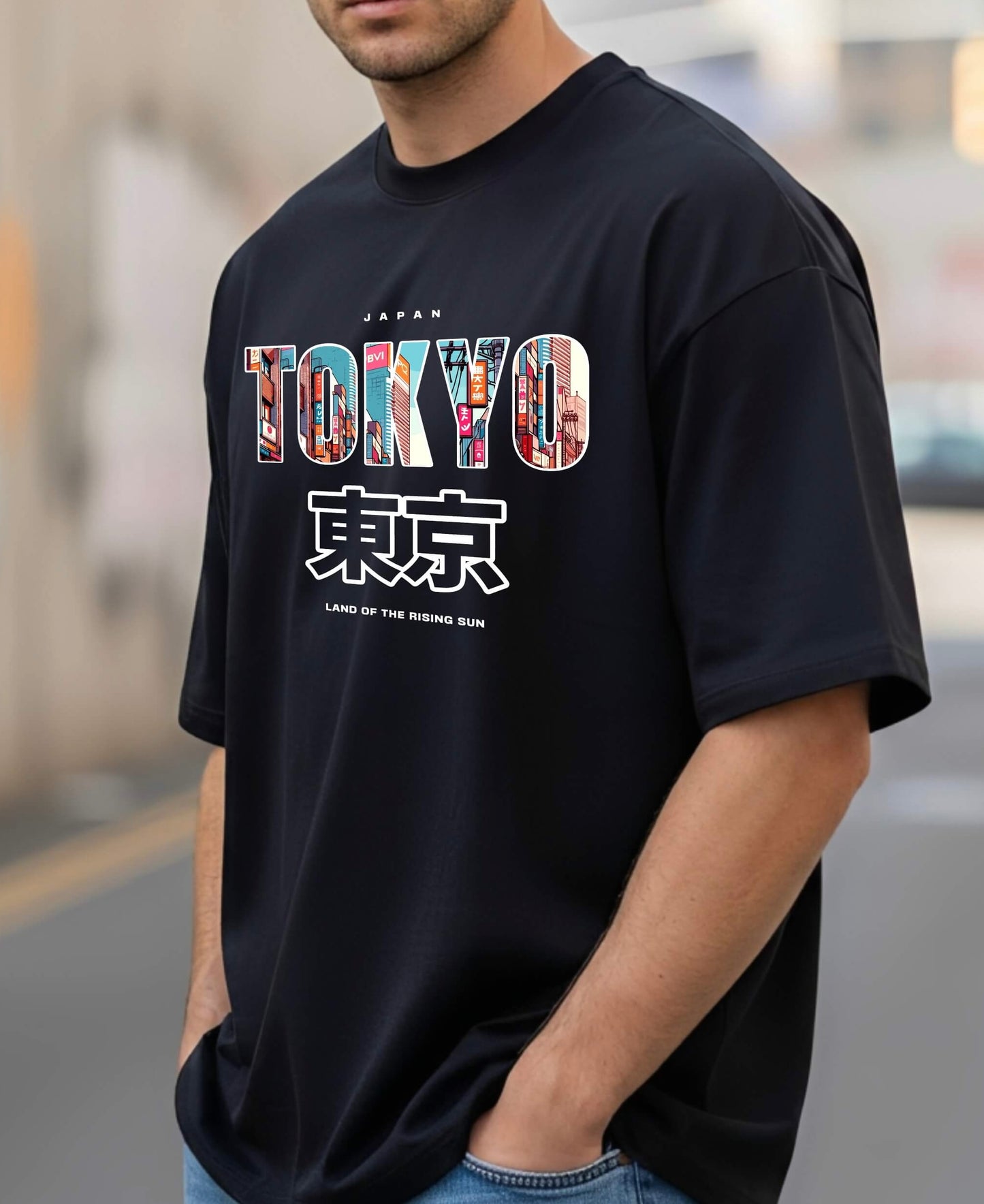 Camiseta de Hombre "Tokyo Nightline" en Algodón Premium Peruano | Maitex