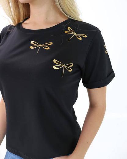 Camiseta de Mujer "Libélulas" en Tela Fría | Maitex