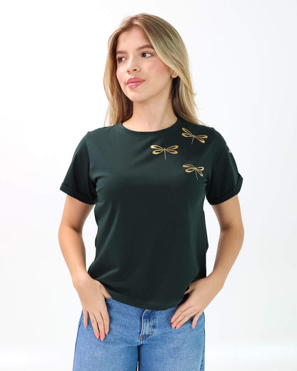 Camiseta de Mujer "Libélulas" en Tela Fría | Maitex