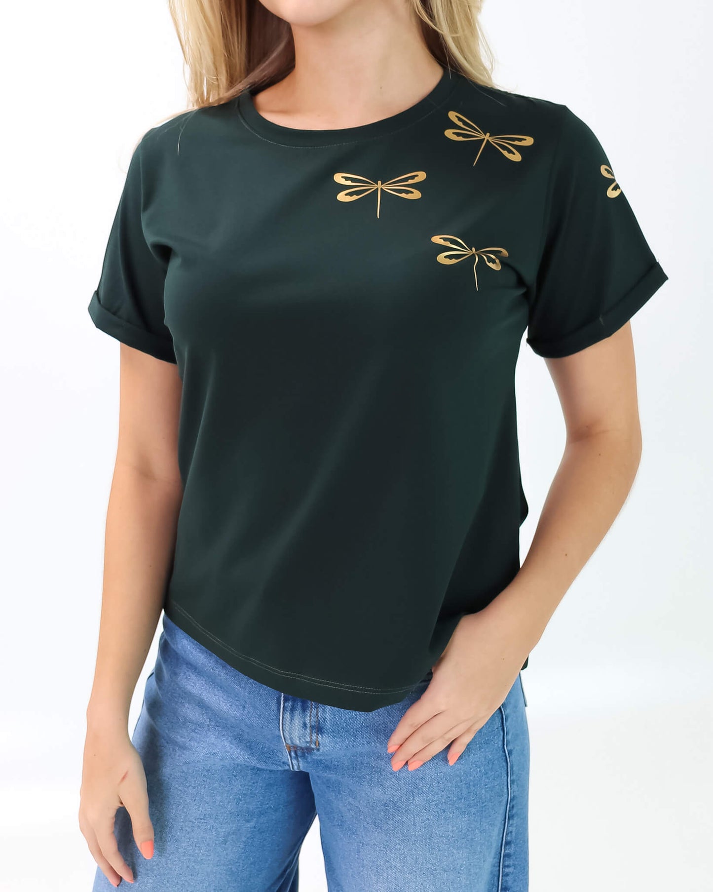 Camiseta de Mujer "Libélulas" en Tela Fría | Maitex