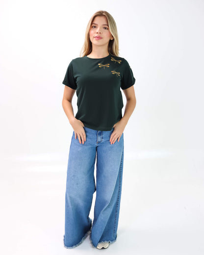 Camiseta de Mujer "Libélulas" en Tela Fría | Maitex