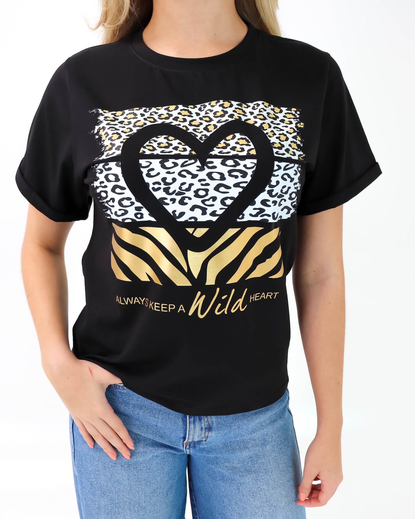 Camiseta de Mujer "Always keep a wild Heart" en Tela Fría | Maitex