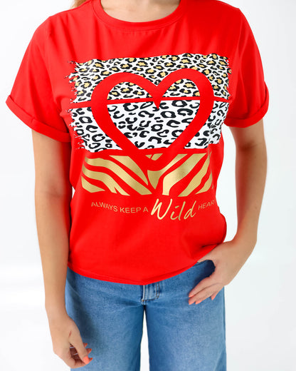 Camiseta de Mujer "Always keep a wild Heart" en Tela Fría | Maitex