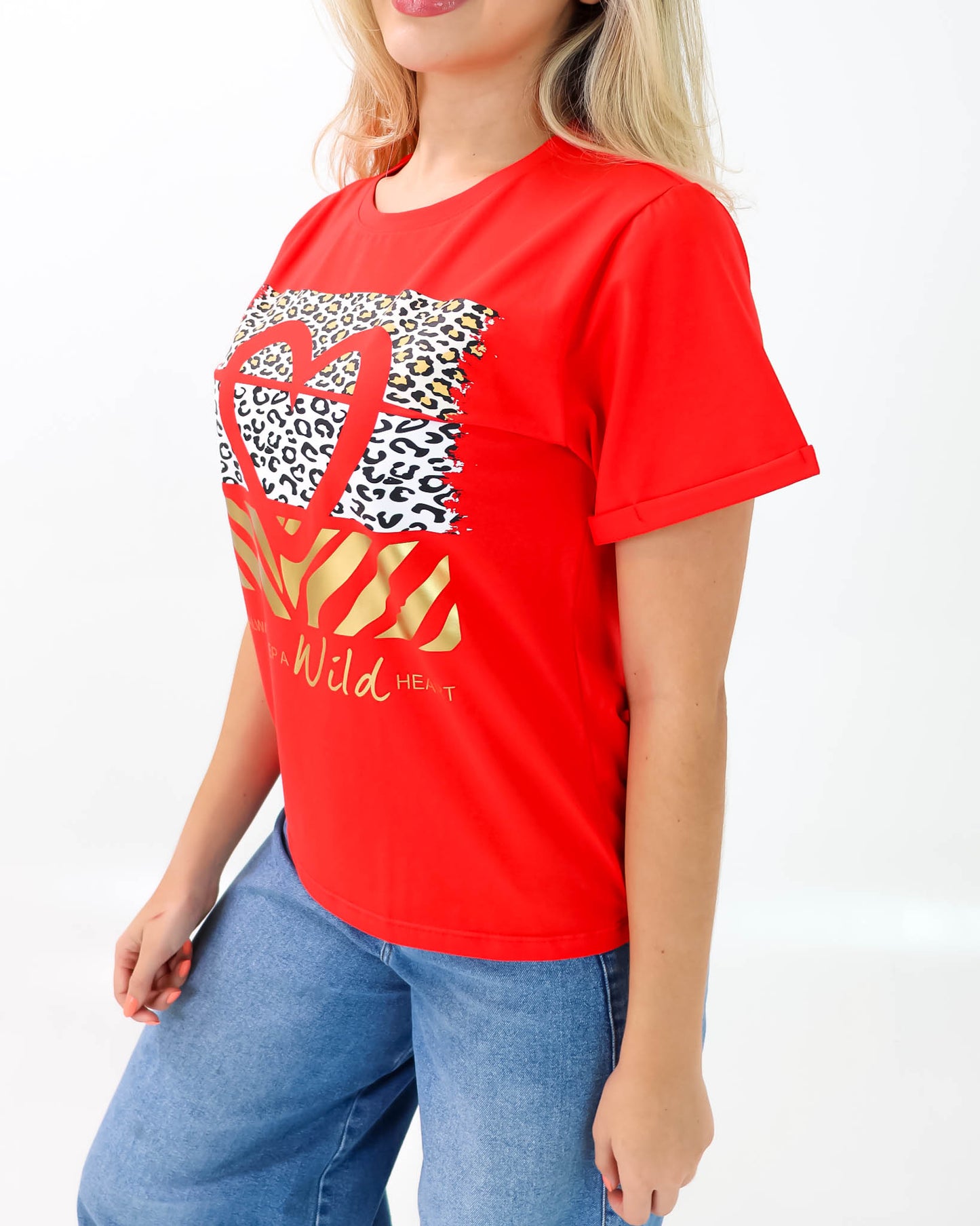 Camiseta de Mujer "Always keep a wild Heart" en Tela Fría | Maitex