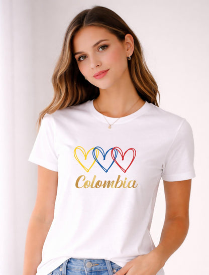 Camiseta de mujer "Amor Tricolor" en Algodón Premium Peruano | Maitex