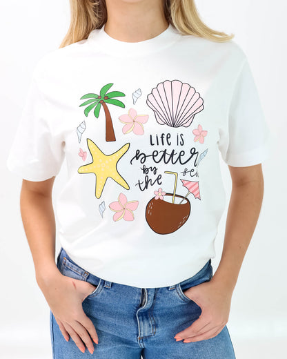 Camiseta de Mujer "Coconut Beach" en Algodón Premium Peruano
