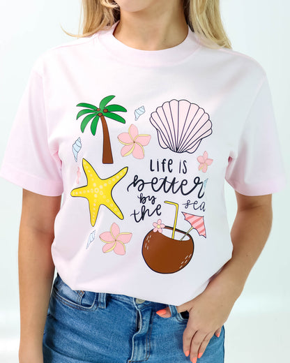 Camiseta de Mujer "Coconut Beach" en Algodón Premium Peruano