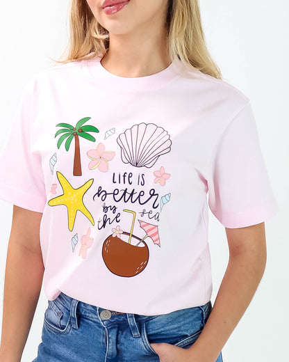 Camiseta de Mujer "Coconut Beach" en Algodón Premium Peruano