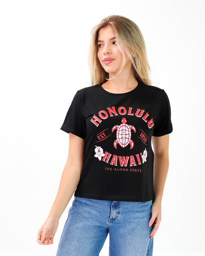 Camiseta de Mujer "Honolulu Hawaii" en Tela Fría | Maitex
