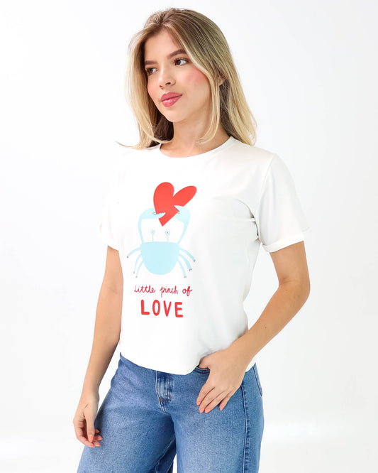 Camiseta de Mujer "Little pinch of Love" en Tela Fría | Maitex