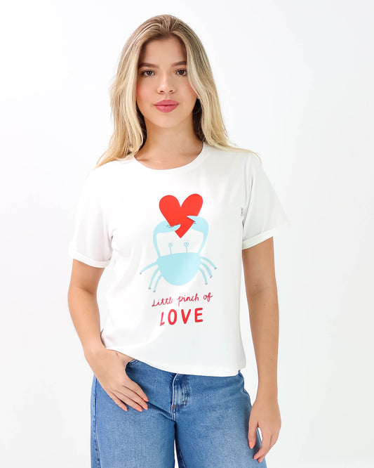 Camiseta de Mujer "Little pinch of Love" en Tela Fría | Maitex