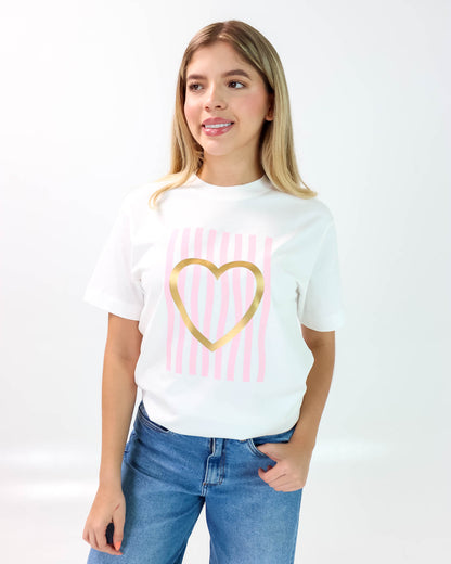 Camiseta de Mujer "Love Lines" en Algodón Premium Peruano | Maitex