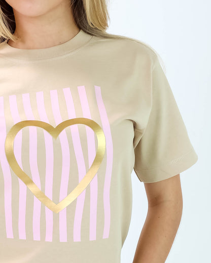 Camiseta de Mujer "Love Lines" en Algodón Premium Peruano | Maitex