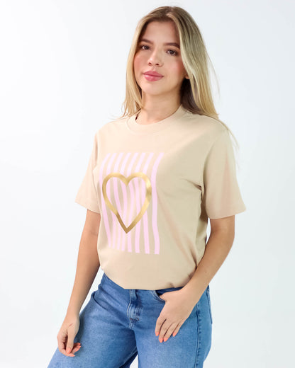 Camiseta de Mujer "Love Lines" en Algodón Premium Peruano | Maitex