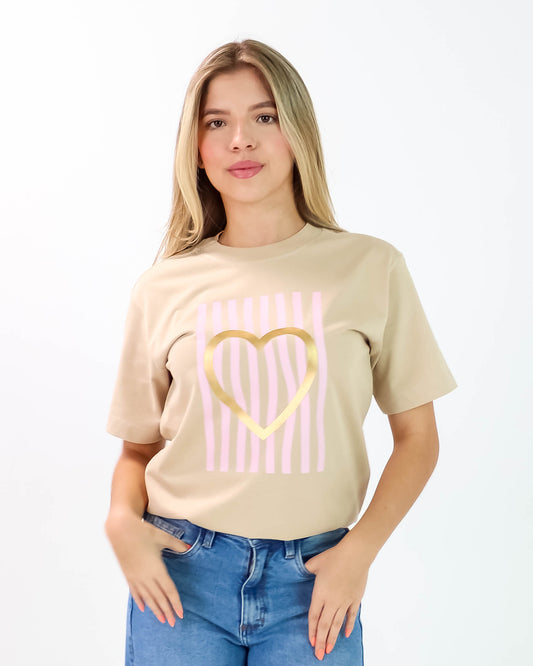 Camiseta de Mujer "Love Lines" en Algodón Premium Peruano | Maitex