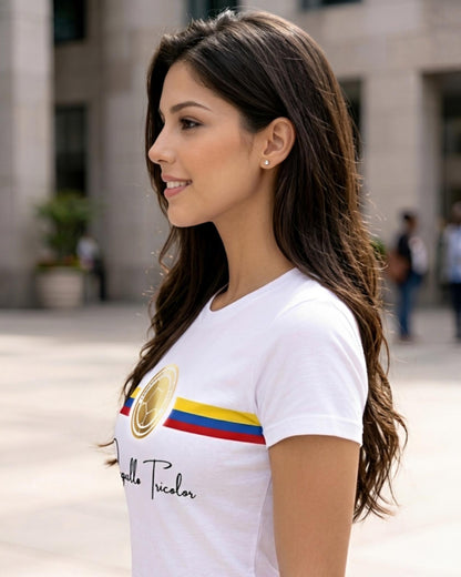 Camiseta de mujer "Orgullo Colombiano" en Algodón Premium Peruano | Maitex