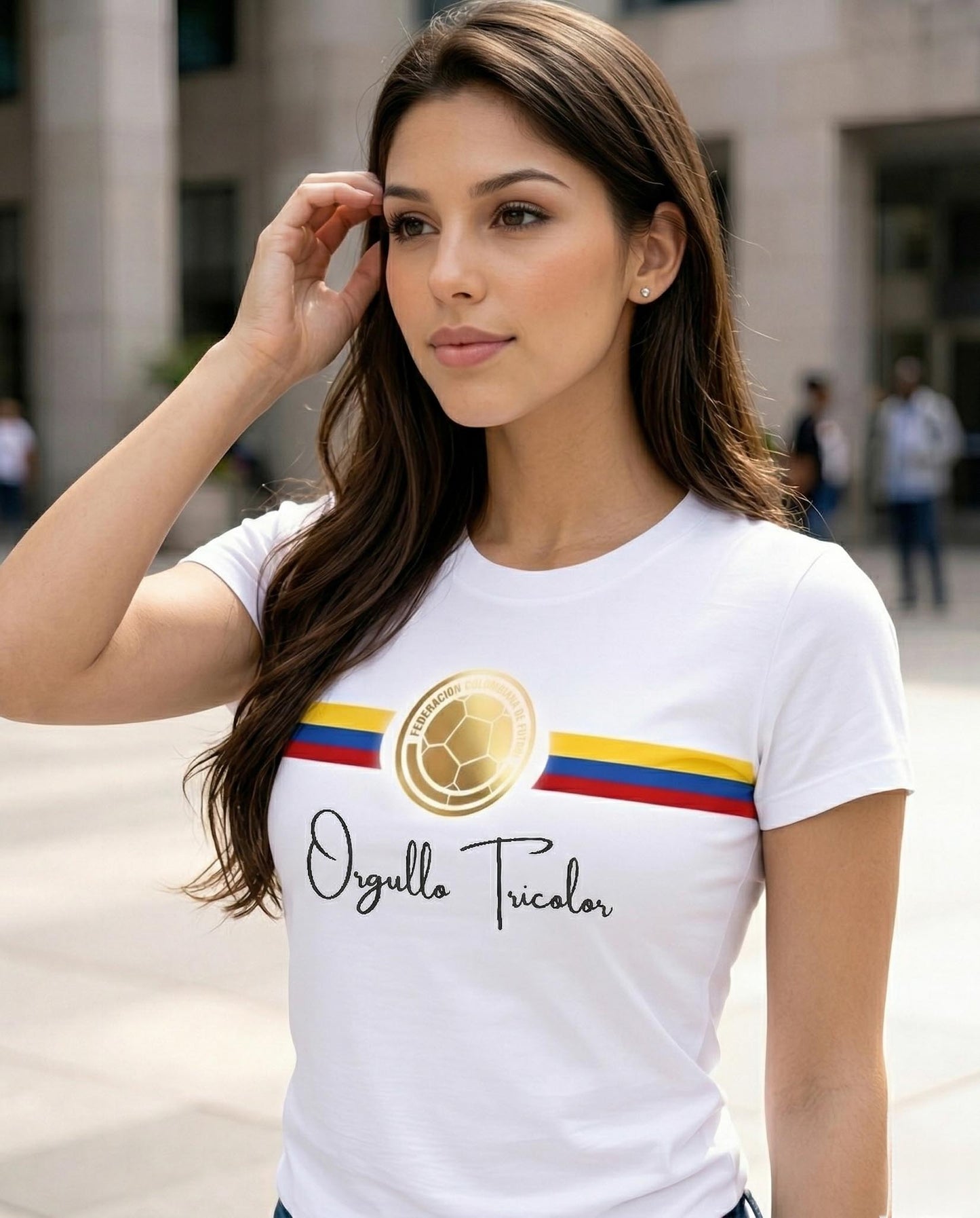 Camiseta de mujer "Orgullo Colombiano" en Algodón Premium Peruano | Maitex