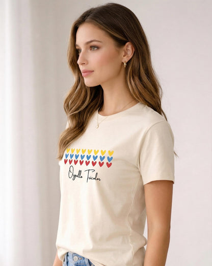 Camiseta de mujer "Orgullo Tricolor" en Algodón Premium Peruano | Maitex