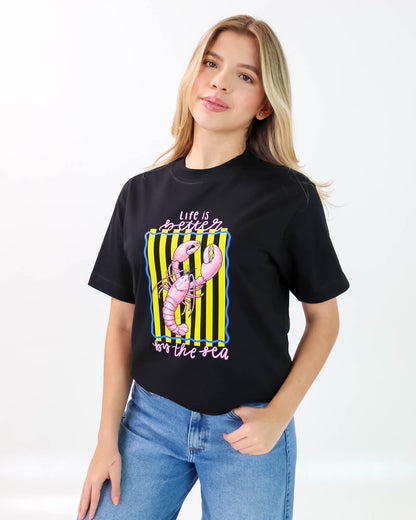 Camiseta de Mujer "Sea Vibes" en Algodón Premium Peruano | Maitex