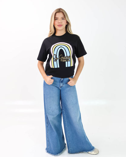 Camiseta de Mujer "Su gracia sobre mí" en Algodón Premium Peruano | Maitex