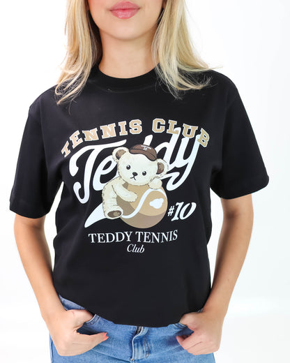 Camiseta de Mujer "Teddy Tennis Club" en Algodón Peruano Premium | Maitex