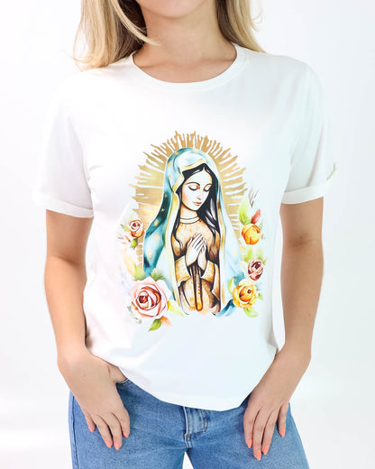 Camiseta de Mujer "Virgen de Guadalupe" en Tela Fría | Maitex