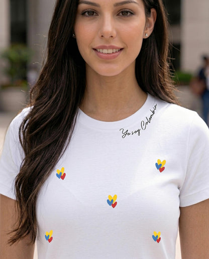 Camiseta de mujer "Yo soy Colombia" en Algodón Premium Peruano | Maitex